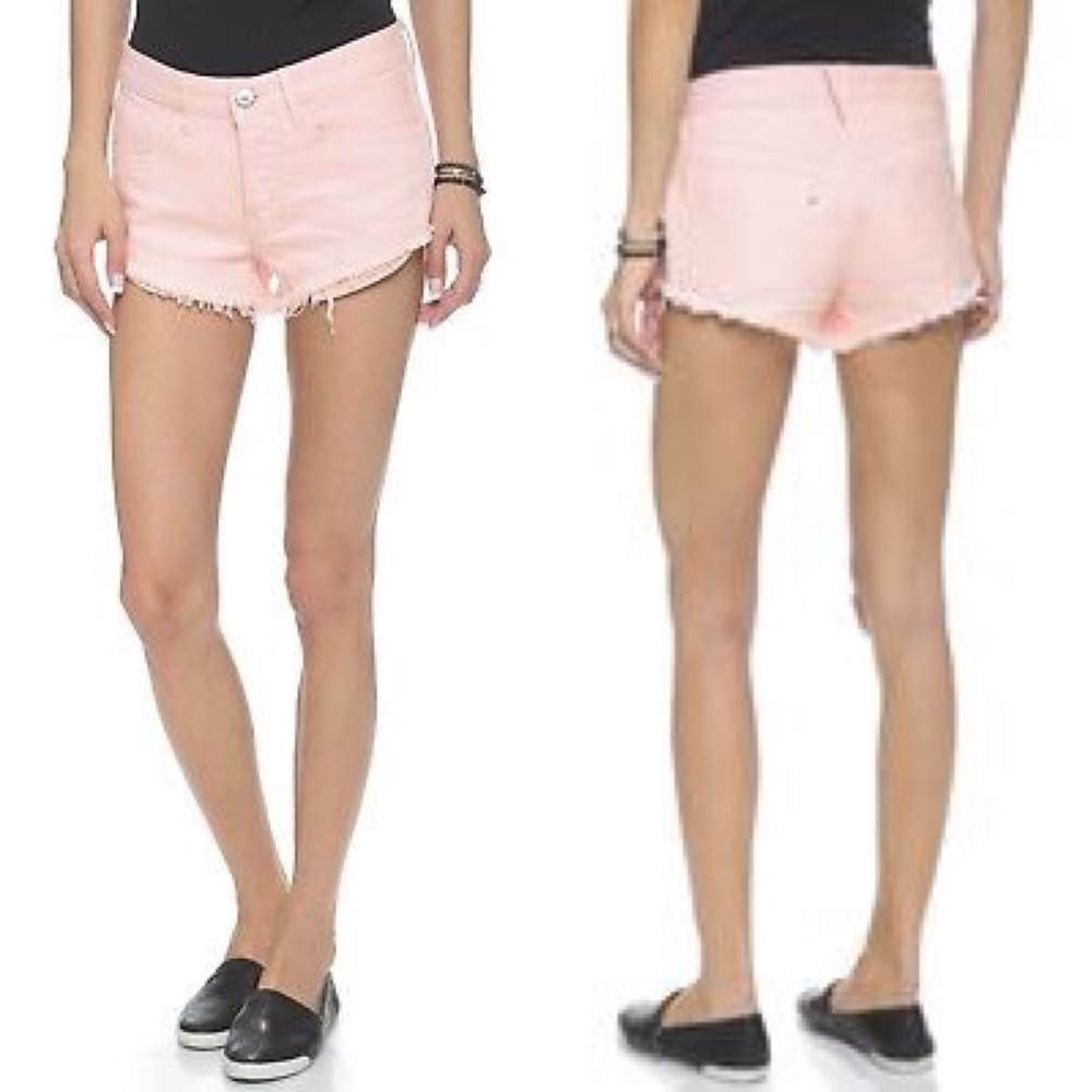 3x1 WM5 Cutoff Button Fly Shorts Pink Sunrise 27”